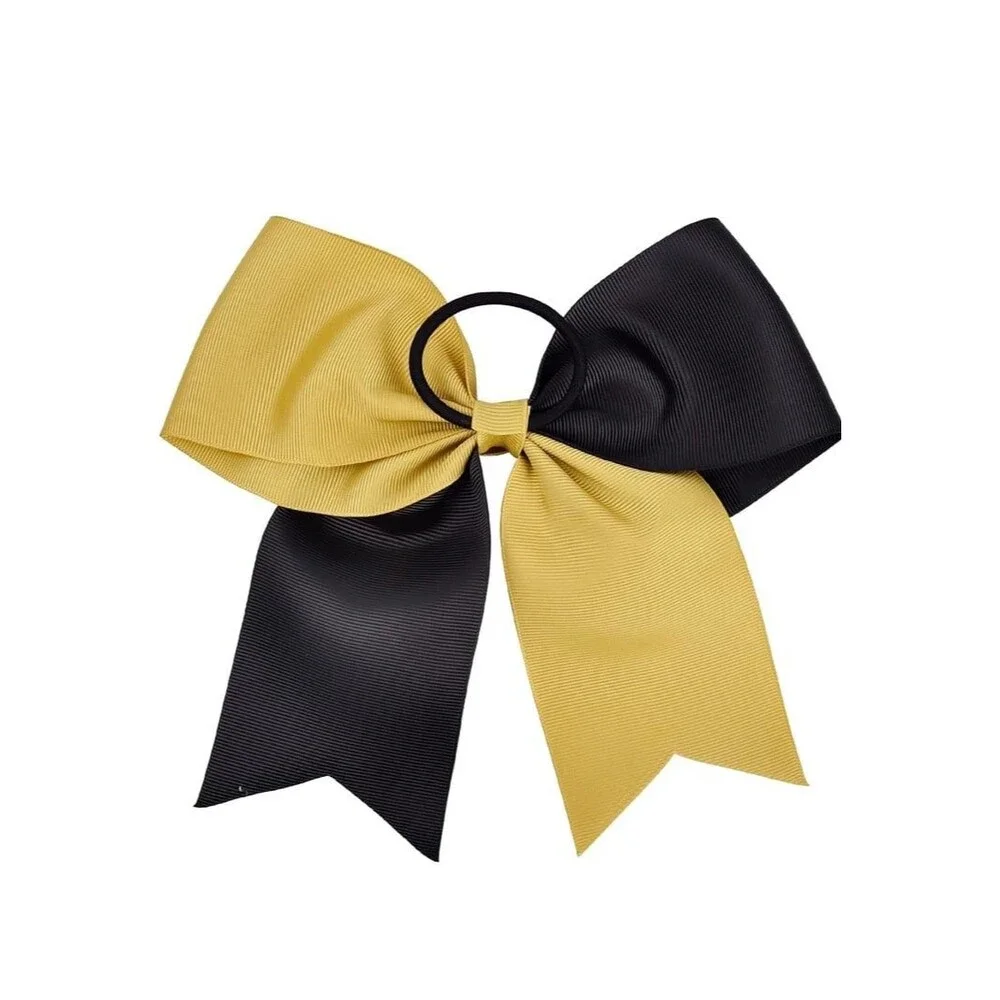 12 count 8” Two Tone Gold & Black Handmade Ponytail  for Teens,Tween dance